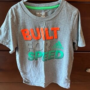 Adidas Kids Gray Tee with Bold Graphic